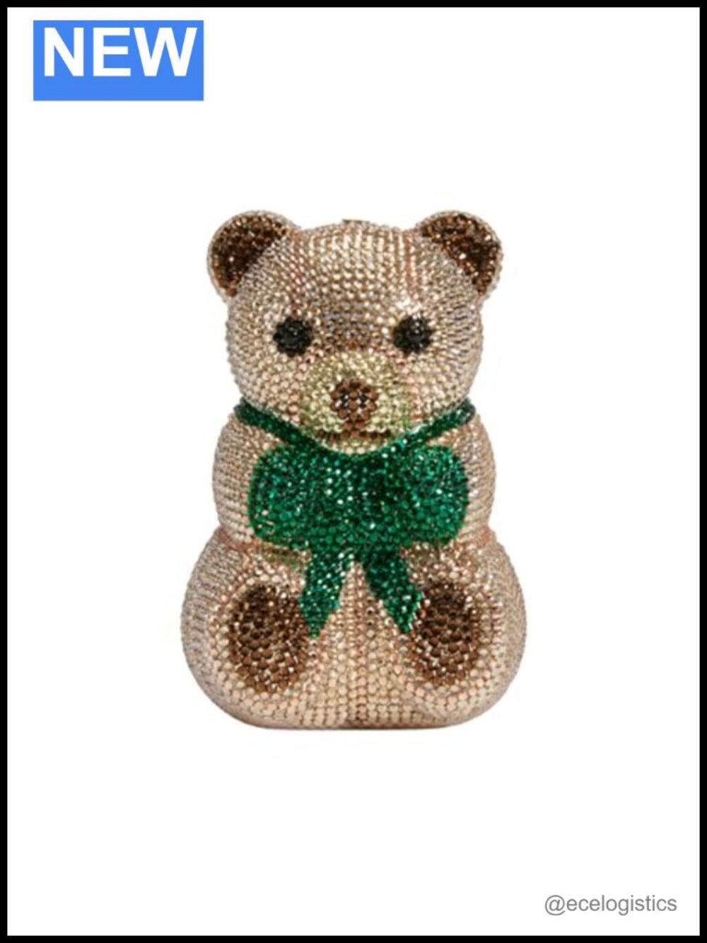 Rhinestone Bear Evening Clutch Crystal Handbag for Wedding Party Prom